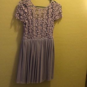 Purple lavender cocktail dress.